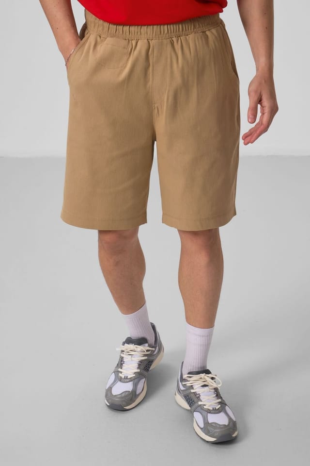 Tommy Life Tommy Life Men's Woven Chino Shorts in Camel - 3
