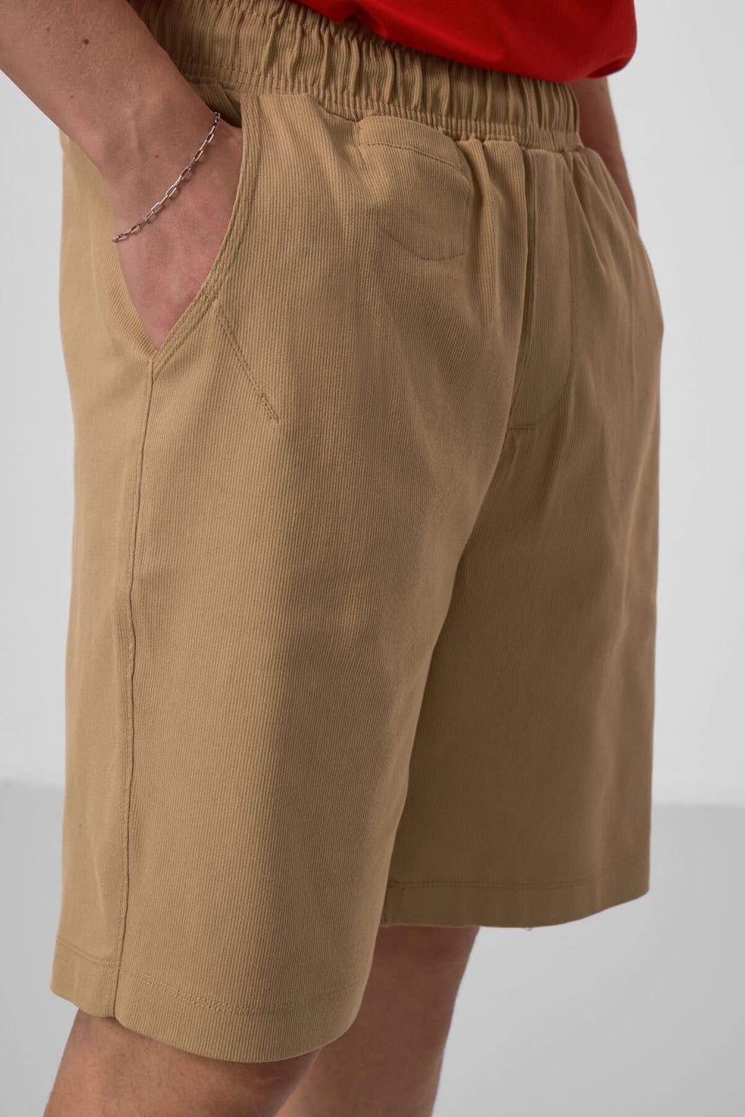 Tommy Life Tommy Life Men's Woven Chino Shorts in Camel - 4