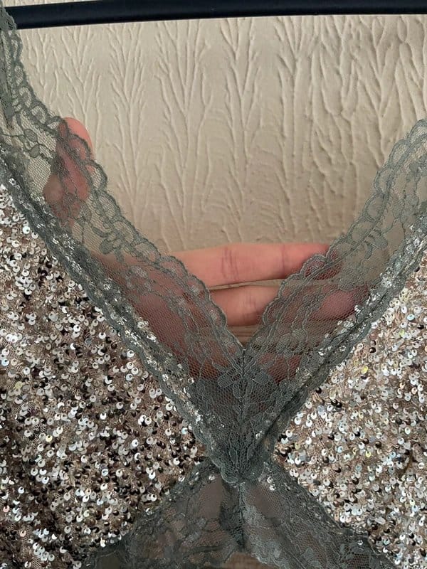Never Fully Dressed Silver Sequin Maxi Dress UK 10
