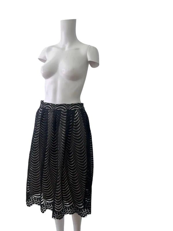Quiz Quiz  Skirt Size 16 Black Lace Gathered Women's Vintage EU44