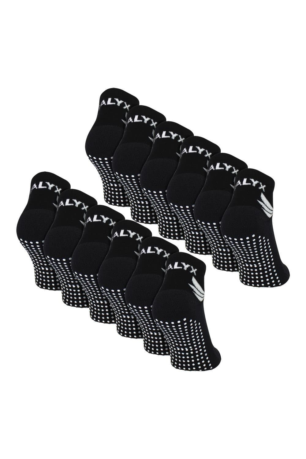 TALYX TALYX Men's 12 Pack Bamboo Ankle Non Slip Grip Socks in Black