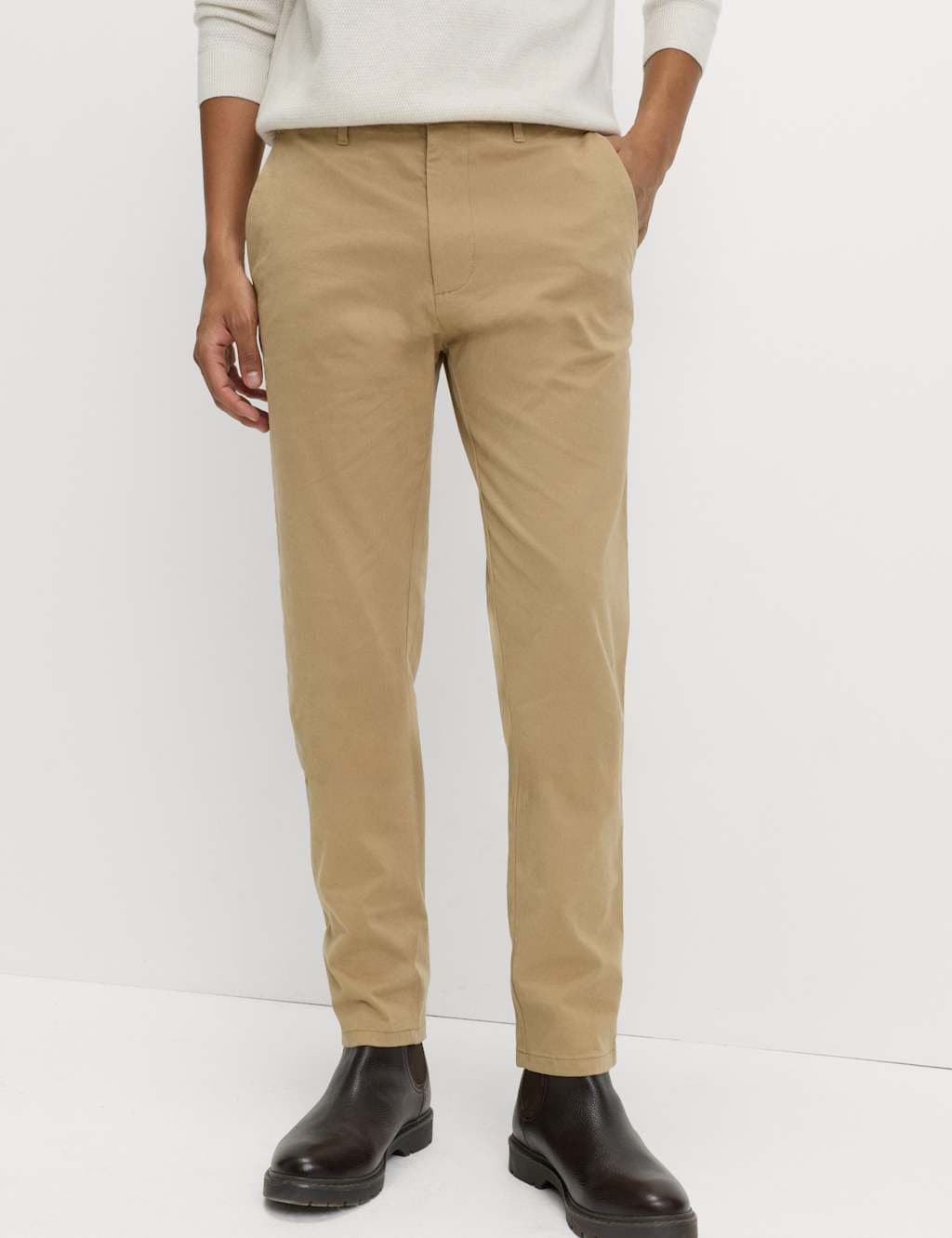 Marks & Spencer M&S Slim Fit Cotton Rich Stretch Chinos Sand