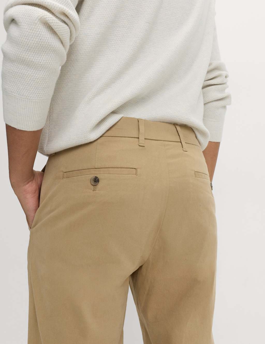 Marks & Spencer M&S Slim Fit Cotton Rich Stretch Chinos Sand - 2