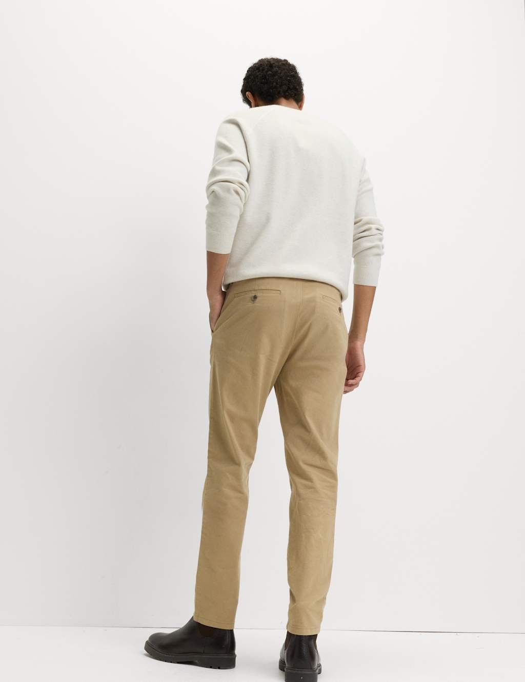 Marks & Spencer M&S Slim Fit Cotton Rich Stretch Chinos Sand - 4