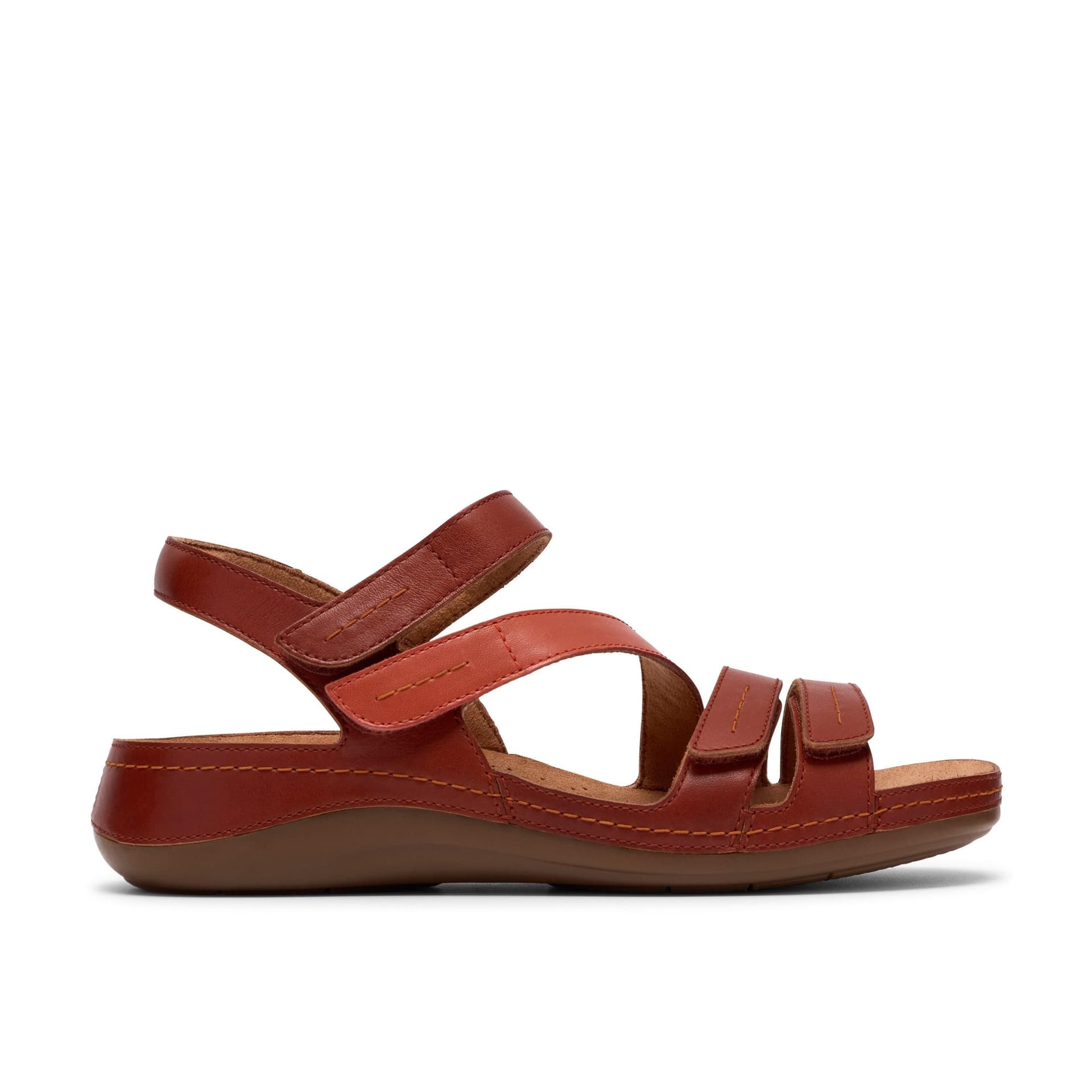 Clarks Clarks Women's Cecily Mix Burnt Orange Combination Flat Sandals