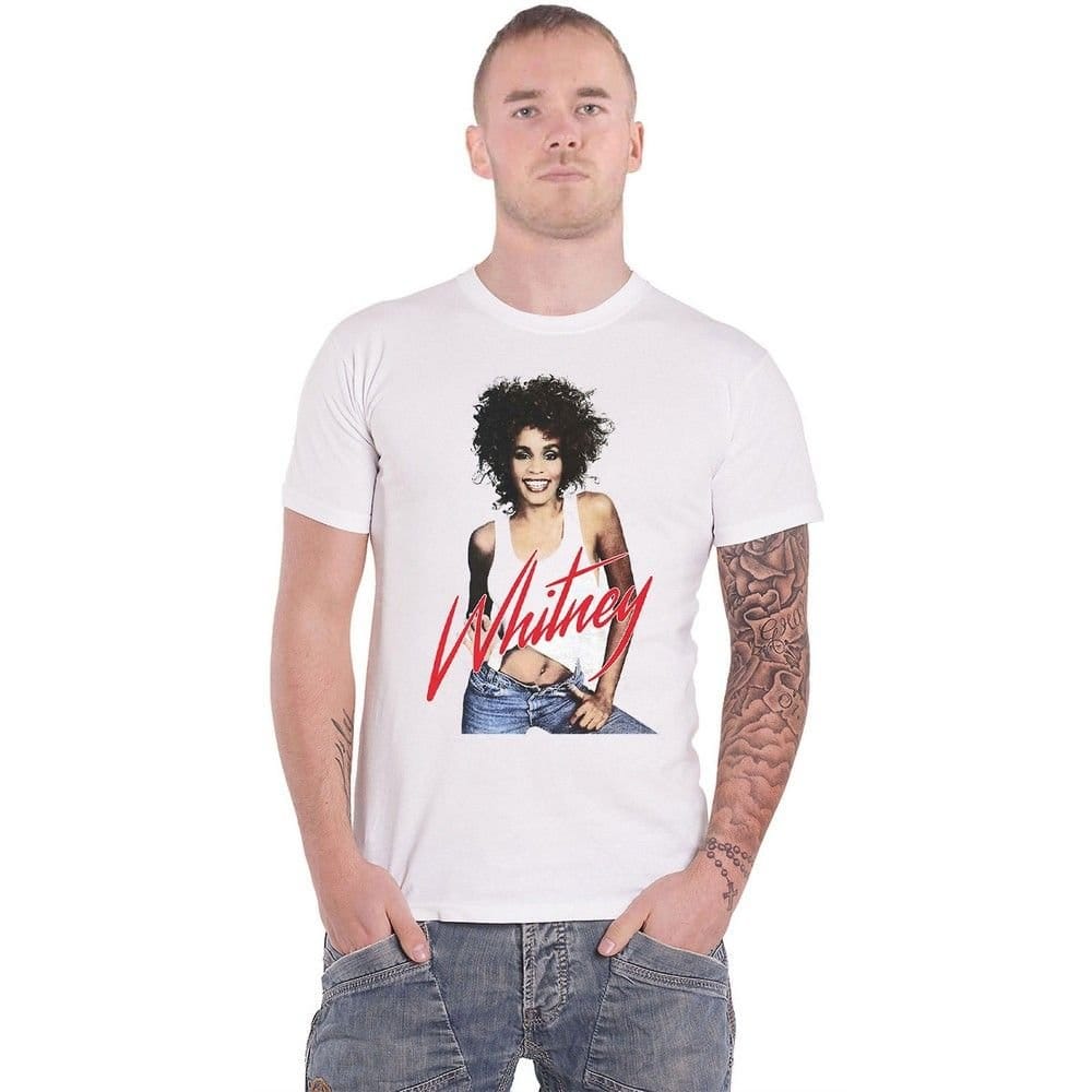 Whitney Houston Men's Wanna Dance Photograph T-Shirt in White