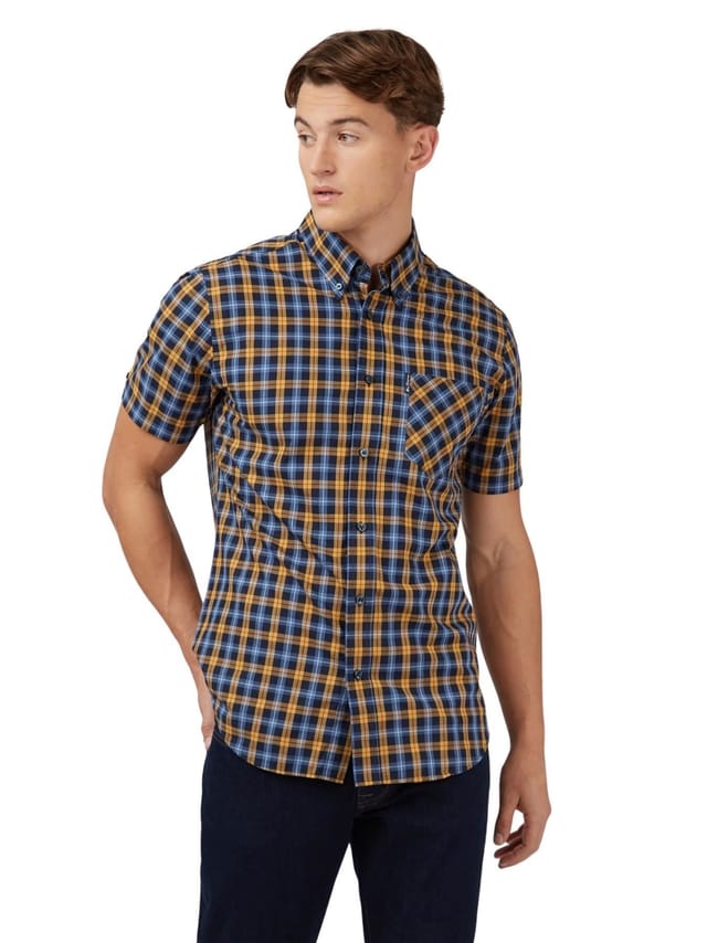 Ben Sherman Ben Sherman Men's Gingham Check Shirt For Men in Gold - 2