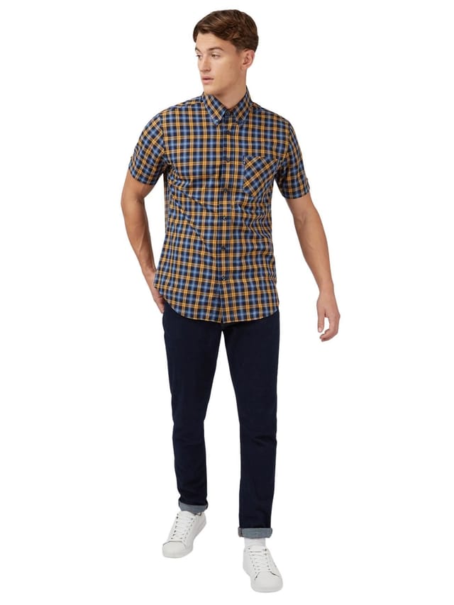 Ben Sherman Ben Sherman Men's Gingham Check Shirt For Men in Gold - 3