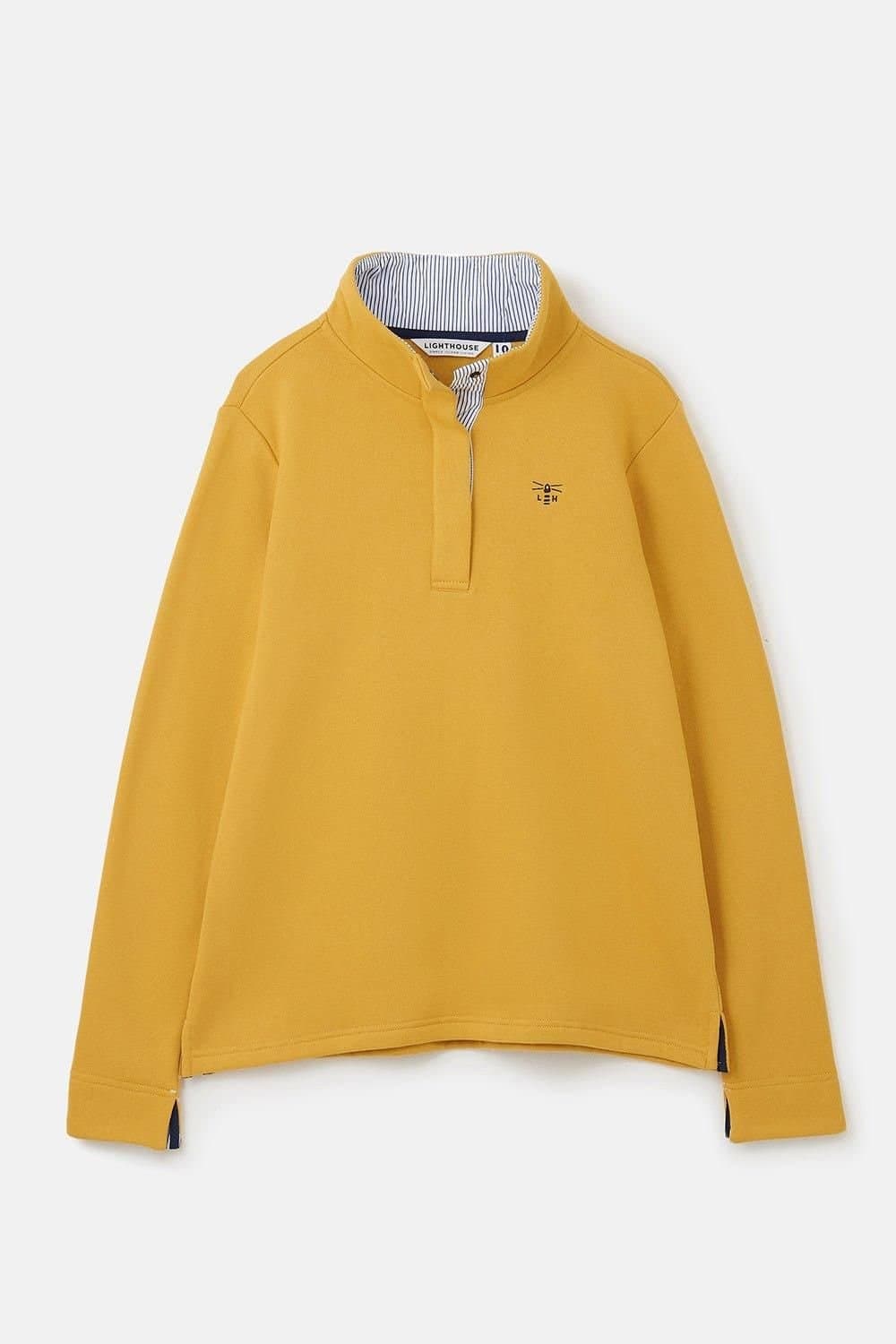 Lighthouse Clothing Lighthouse Clothing Women's Haven Jersey Popper Detail Cotton Top in Gold