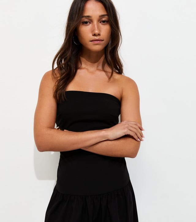 New Look Women's Black Contrast Skirt Bandeau Midi Dress New Look - 3
