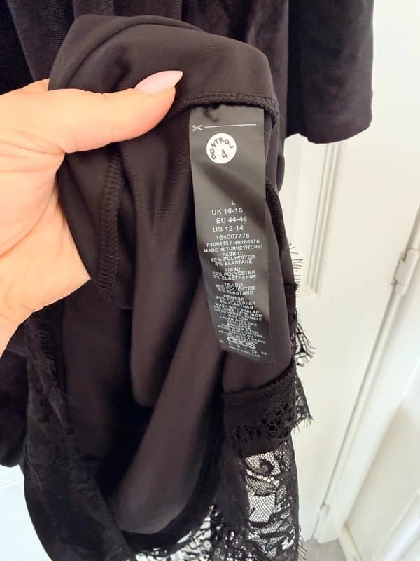 ASOS Design ASOS design velvet lace trim t shirt dress