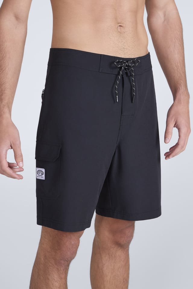 Animal Animal Men's 'Brett' Adjustable Waist Summer Cargo Boardshorts in Black - 2