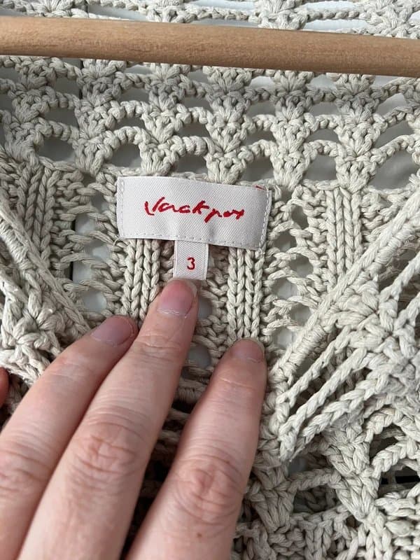 jackpot Women’s beige chunky knitted crochet jumper