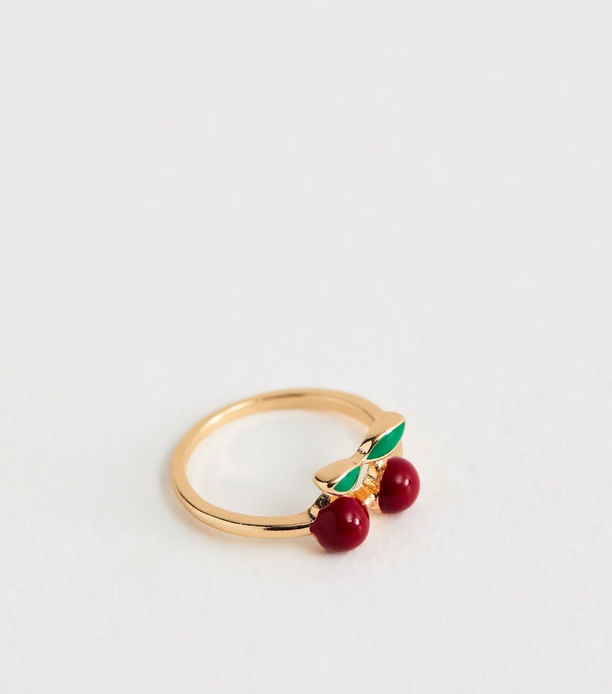 New Look Gold Tone Red Cherry Ring New Look
