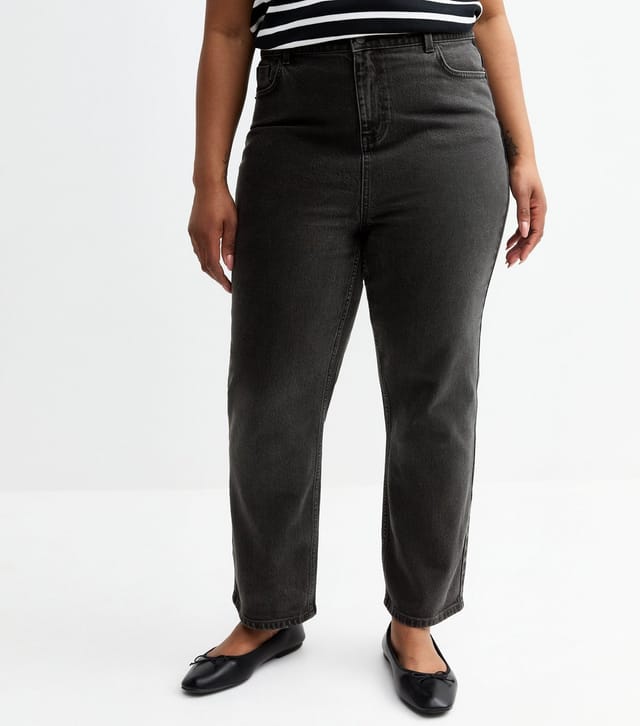 New Look Women's Plus Size Black Hannah Straight Leg Jeans Curves New Look - 2