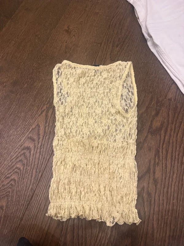 ASOS Design Yellow mesh asos top
