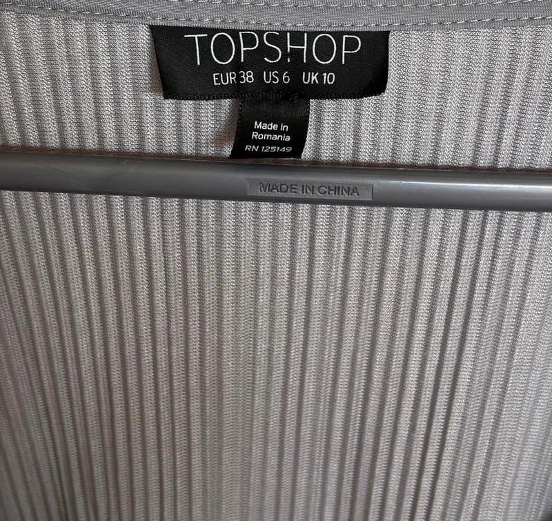 Topshop Silver Topshop textured velvet top size 10