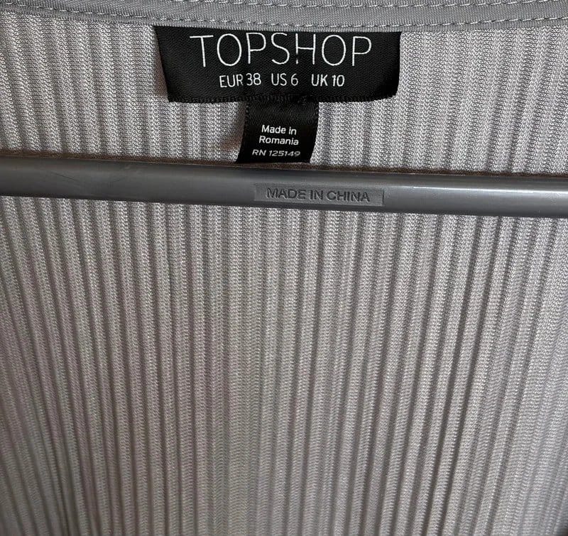 Topshop Silver Textured Velvet Cropped Top Size 10