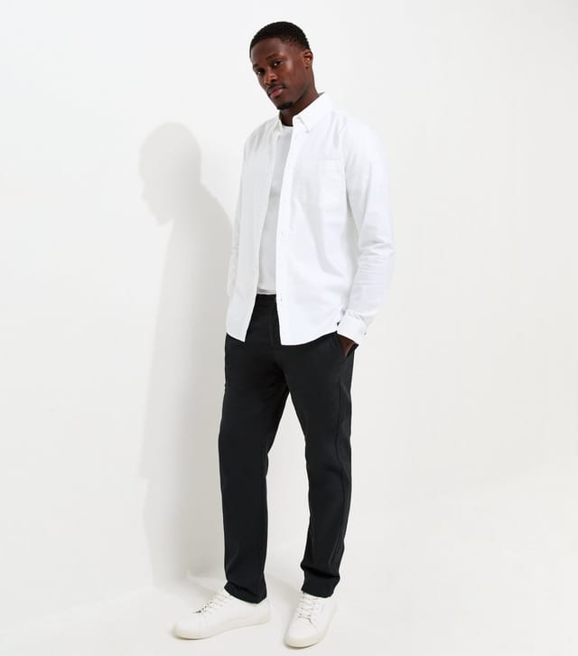 New Look Men's Black Cotton Rich Slim Fit Chino Trousers New Look - 2