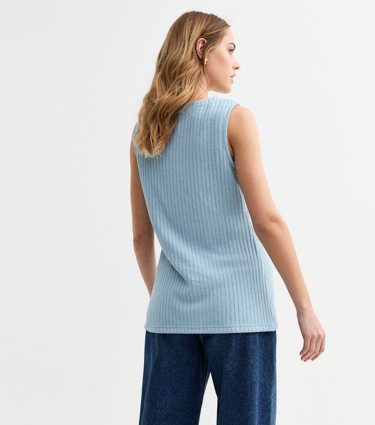New Look Women's Light Blue Textured Longline Waistcoat New Look - 4