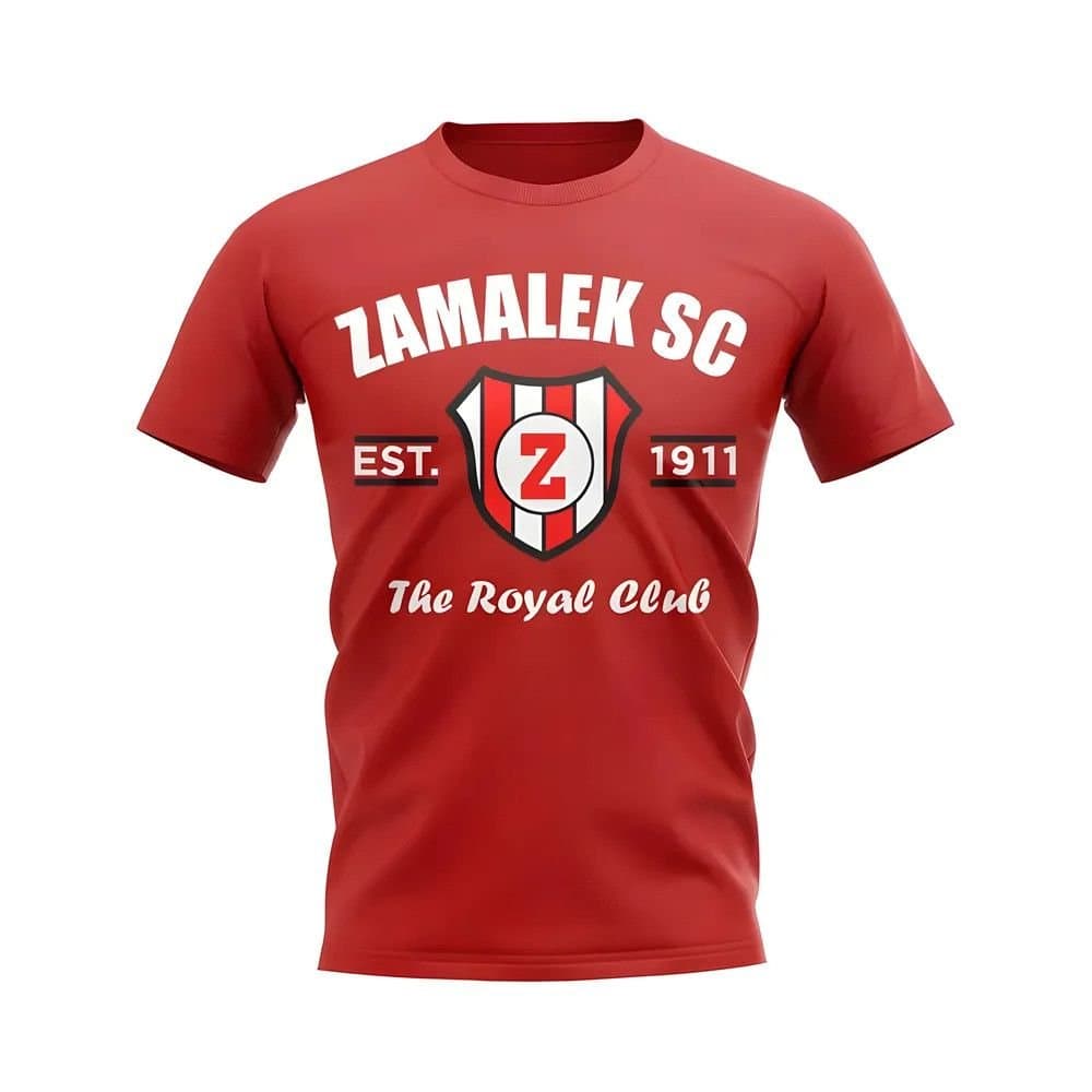 Zamalek Zamalek Men's Personalised SC Established Football T-Shirt in Red