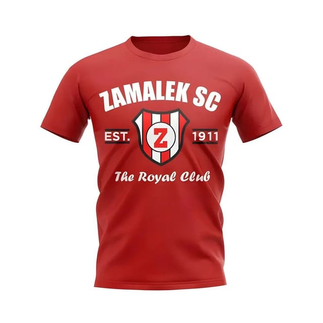 Zamalek Zamalek Men's Personalised SC Established Football T-Shirt in Red - 2