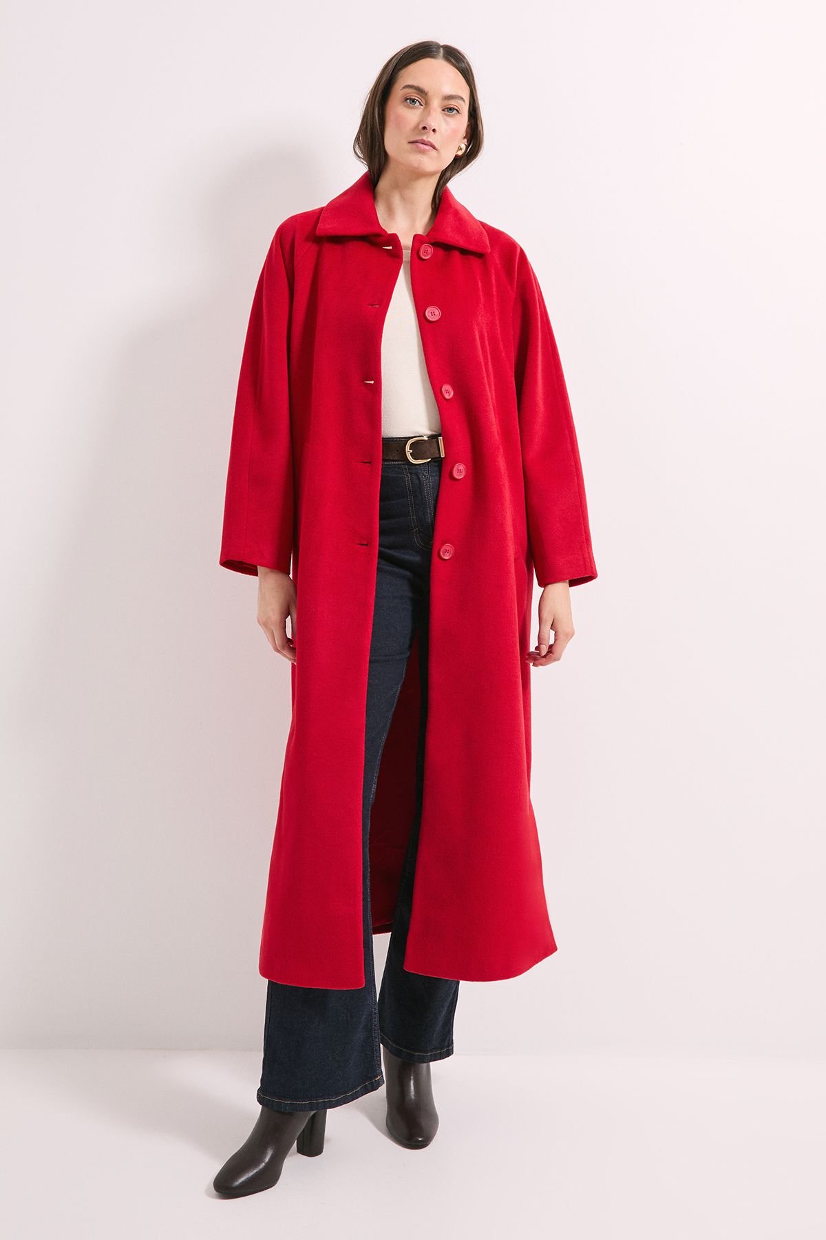 Wallis Wallis Women's Principles by Button Maxi Coat in Red - 2