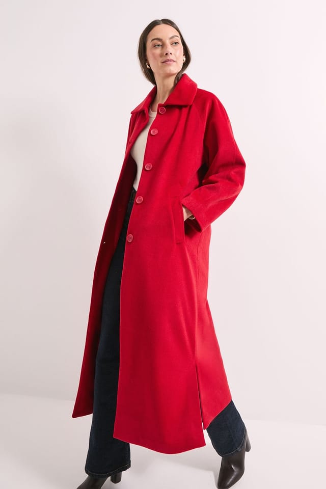 Wallis Wallis Women's Principles by Button Maxi Coat in Red - 2