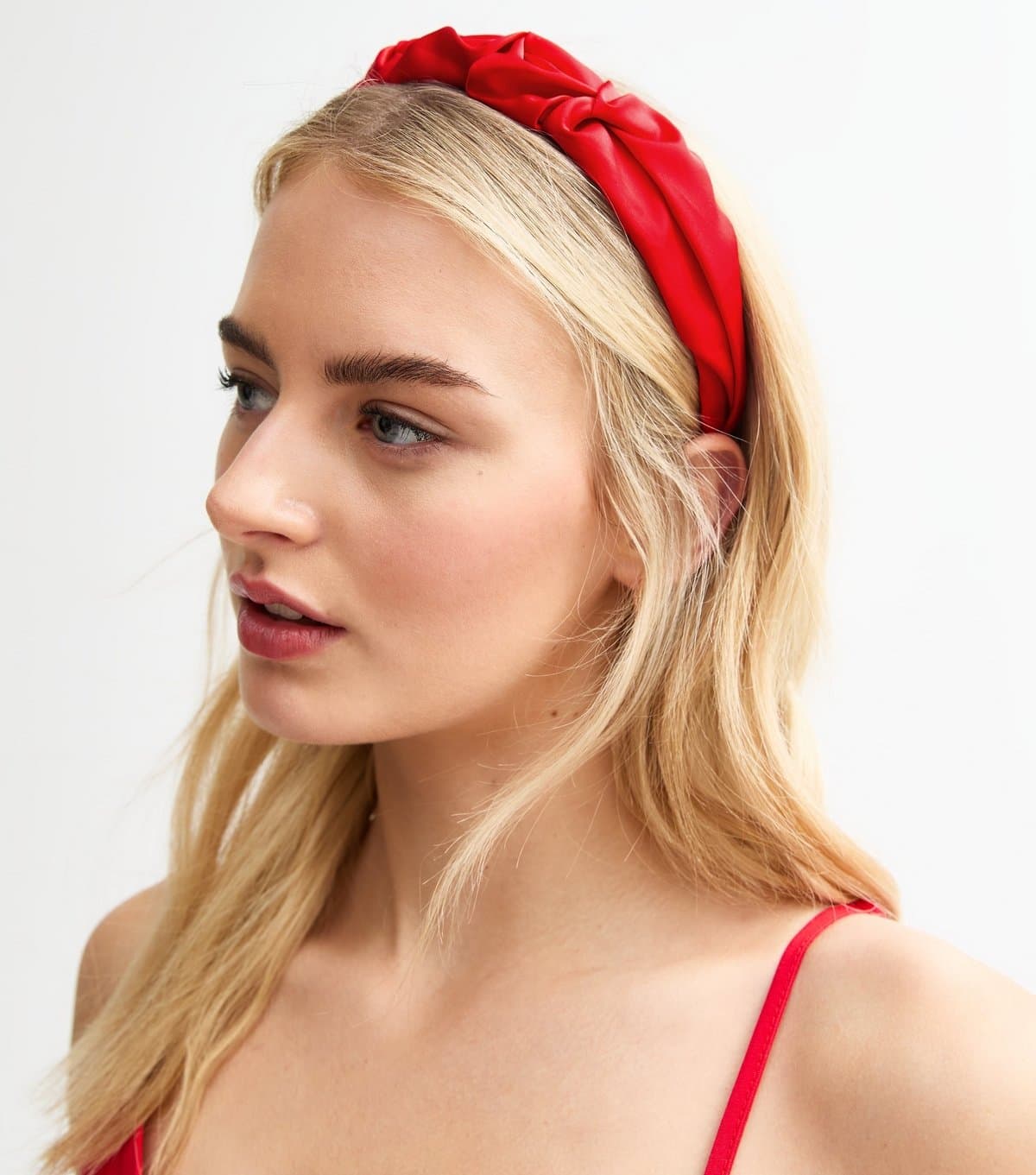 New Look Red Satin Ruffle Headband New Look