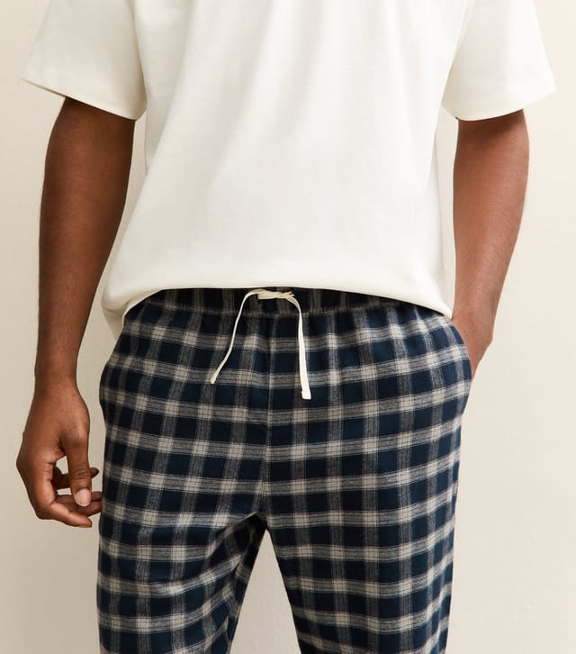 New Look Men's Blue Relaxed Check Pyjama Bottoms New Look - 2