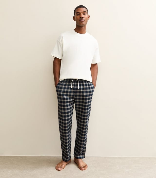 New Look Men's Blue Relaxed Check Pyjama Bottoms New Look - 3