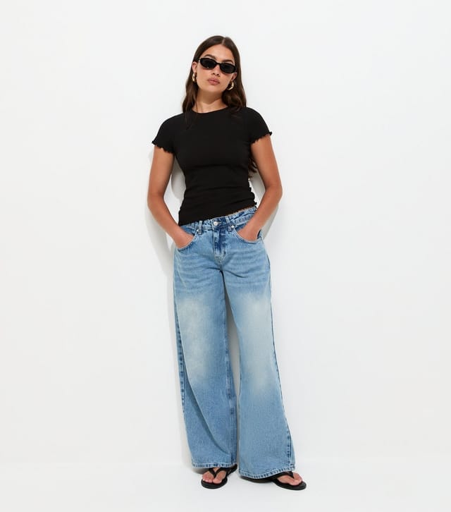 New Look Women's Black Cotton Rich Short Sleeve Babylock T-Shirt New Look - 3