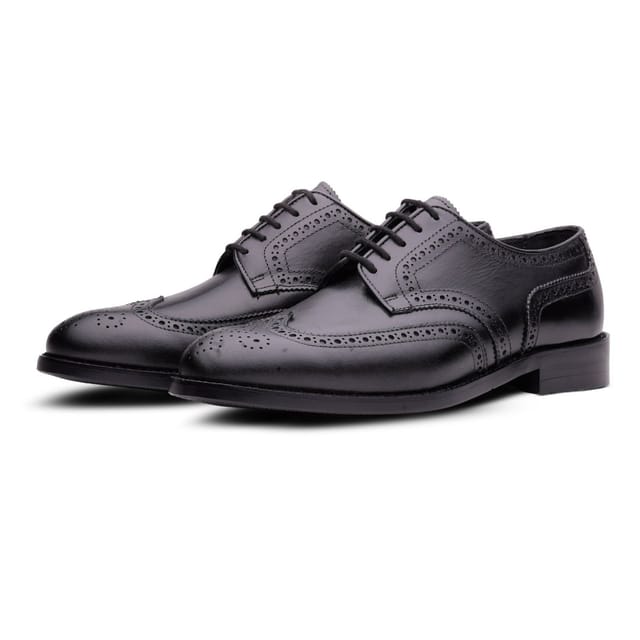 QUIVE London QUIVE London Men's Black Leather Oxford Shoes, Premium Formal Dress Shoes - 2