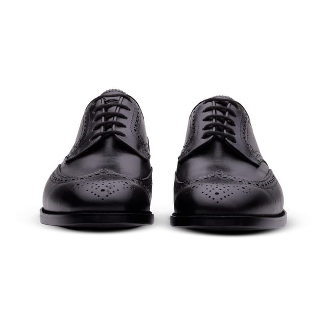 QUIVE London QUIVE London Men's Black Leather Oxford Shoes, Premium Formal Dress Shoes - 3