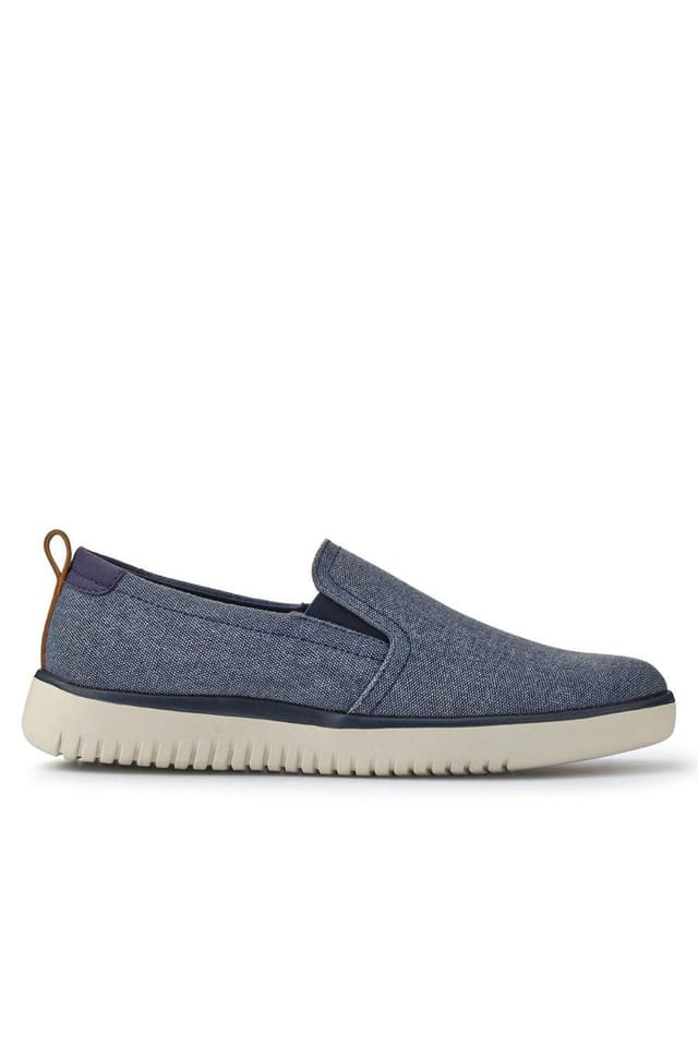 Pavers Pavers Men's Wide-Fit Fabric Slip-On Shoes in Navy - 2