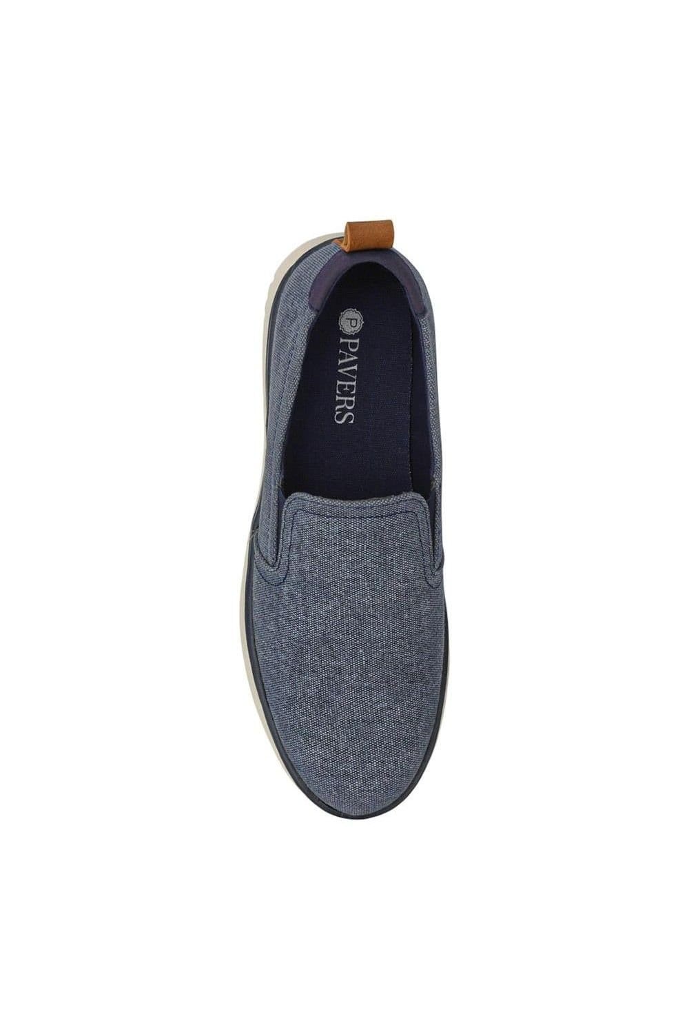 Pavers Pavers Men's Wide-Fit Fabric Slip-On Shoes in Navy - 4