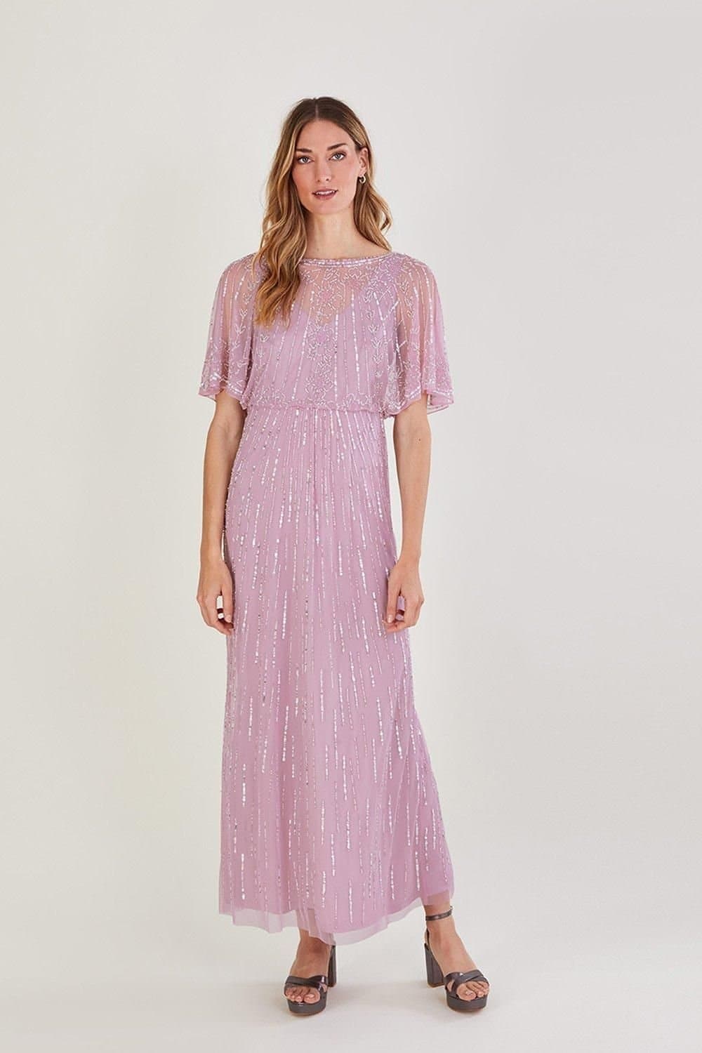 Monsoon Monsoon Women's 'Elizabeth' Embellished Maxi Dress in Brown
