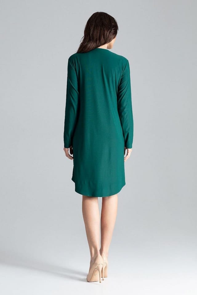 Love Lace Love Lace Women's Shirt Dress Tie Waist Decorative Spring in Green - 3