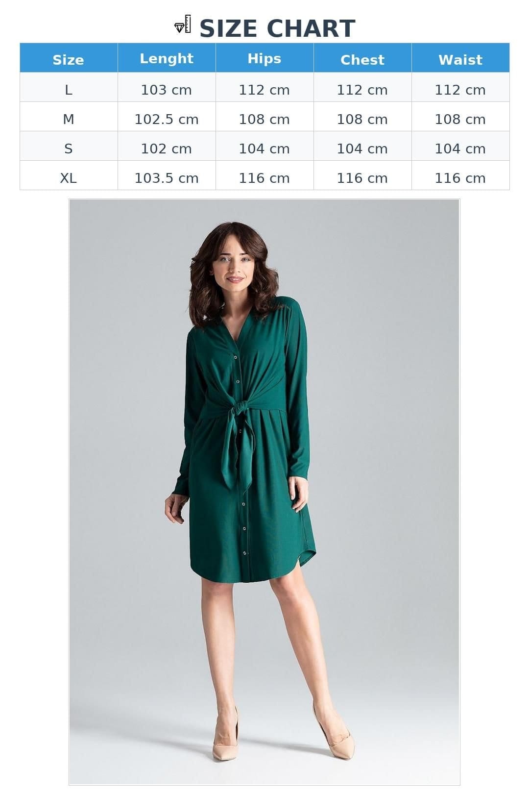 Love Lace Love Lace Women's Shirt Dress Tie Waist Decorative Spring in Green - 4