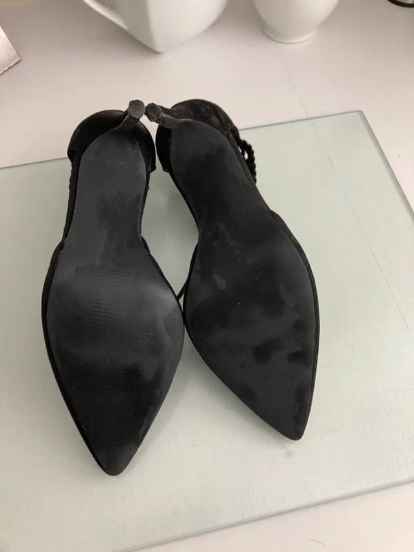 New Look Black suede ankle strap heels
