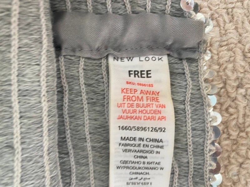 New Look Silver & Grey Sequin Ribbed Tube Top