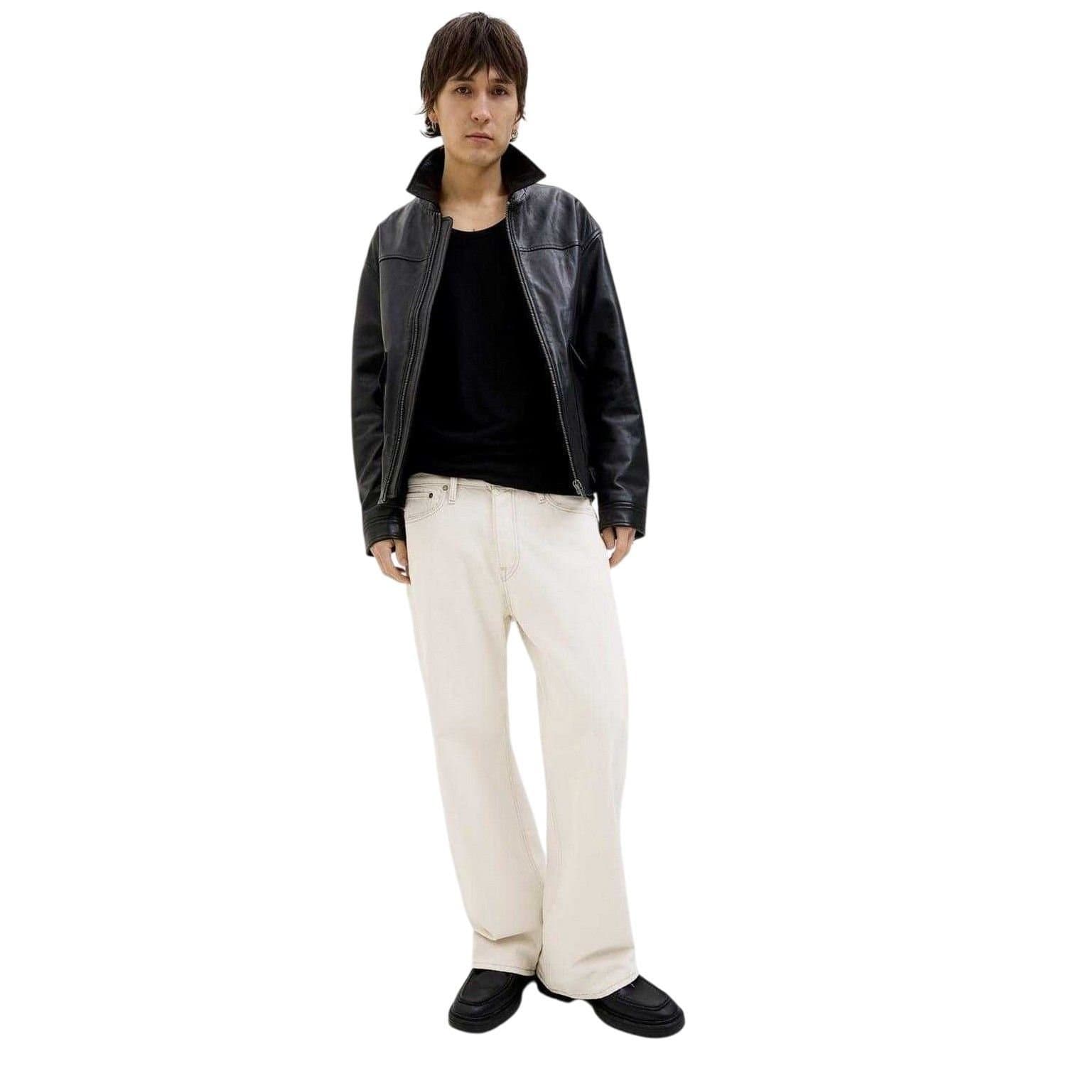 jack & jones Jack & Jones Men's Cooper Relaxed Wide Leg Jeans in Ecru