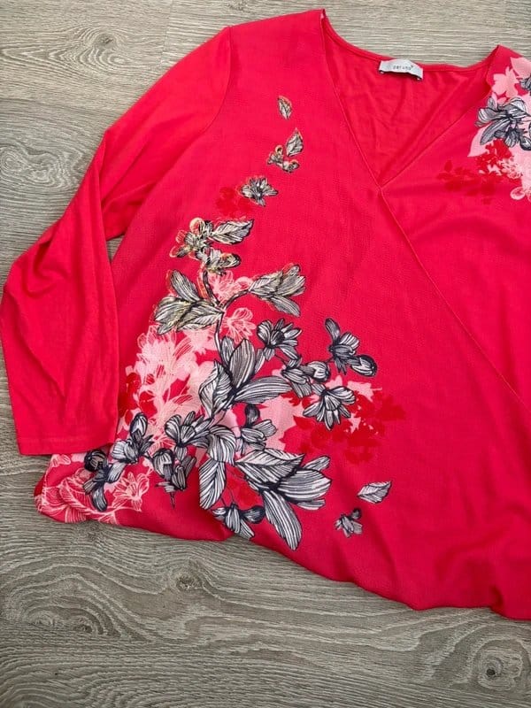M&S Per Una Pink Floral Wrap Effect Top