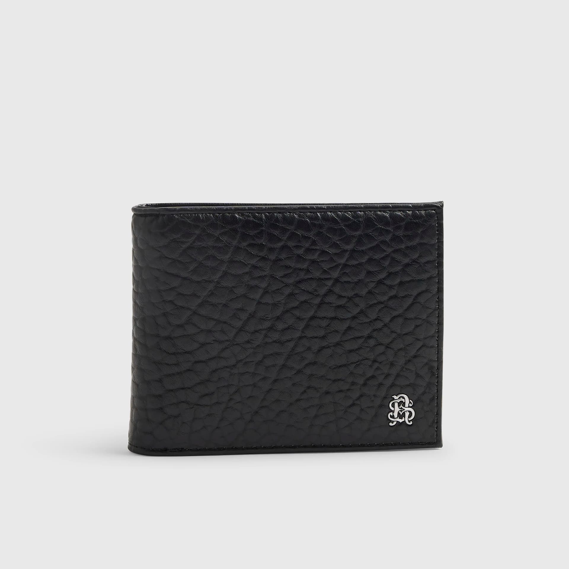 River Island Mens River Island Black Oversized Faux Leather Wallet