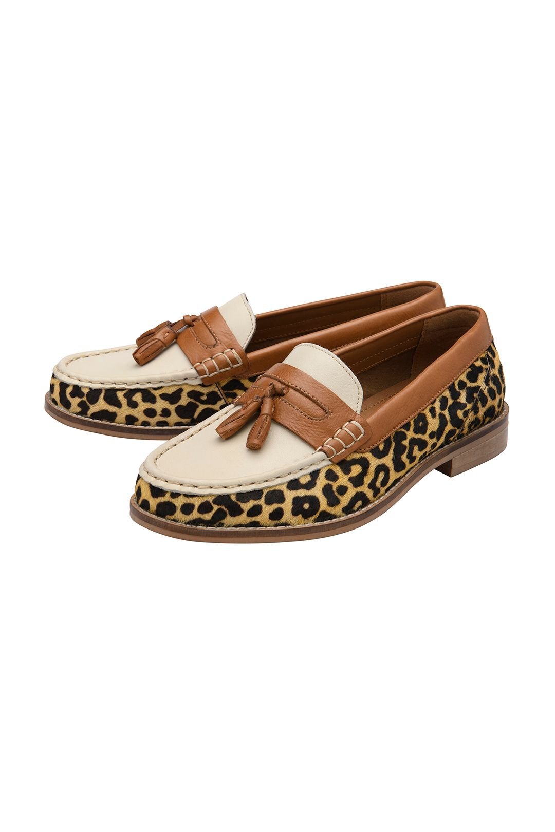 Ravel Ravel Women's Tan & Leopard-Print Leather 'Airton' Loafers - 2