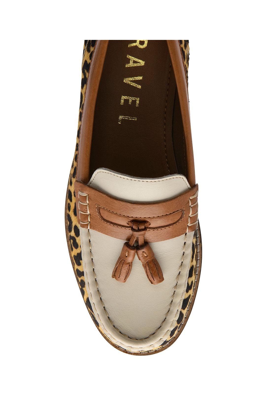 Ravel Ravel Women's Tan & Leopard-Print Leather 'Airton' Loafers - 4