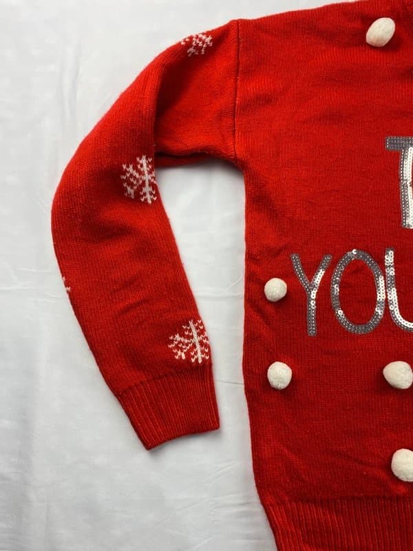Primark Reduced - no offers, sorry! “Treat Your Elf” Christmas Jumper – Red – Size M - around a size 10