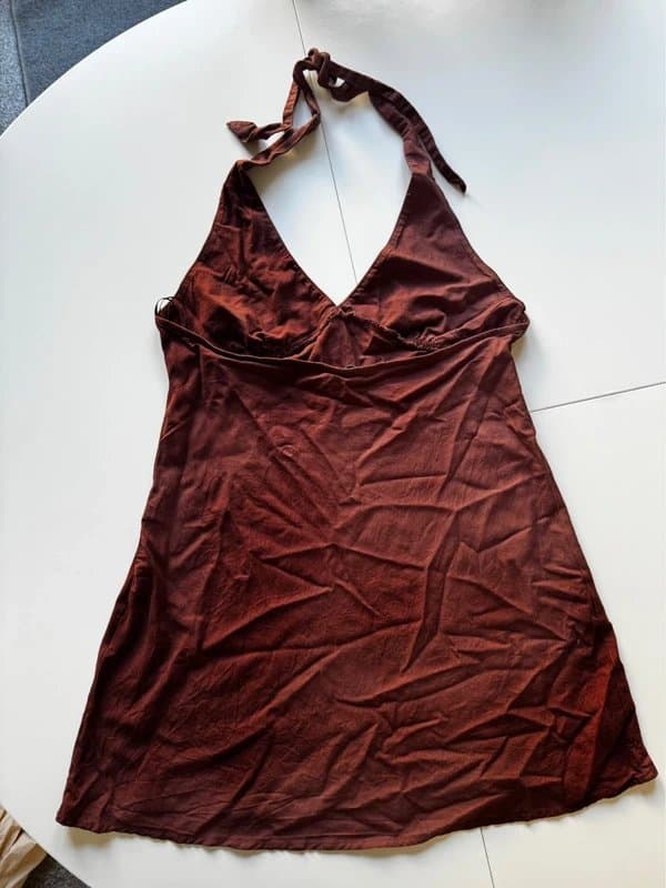 Bershka Bershka Brown Mini Halter Neck Dress EUR L
