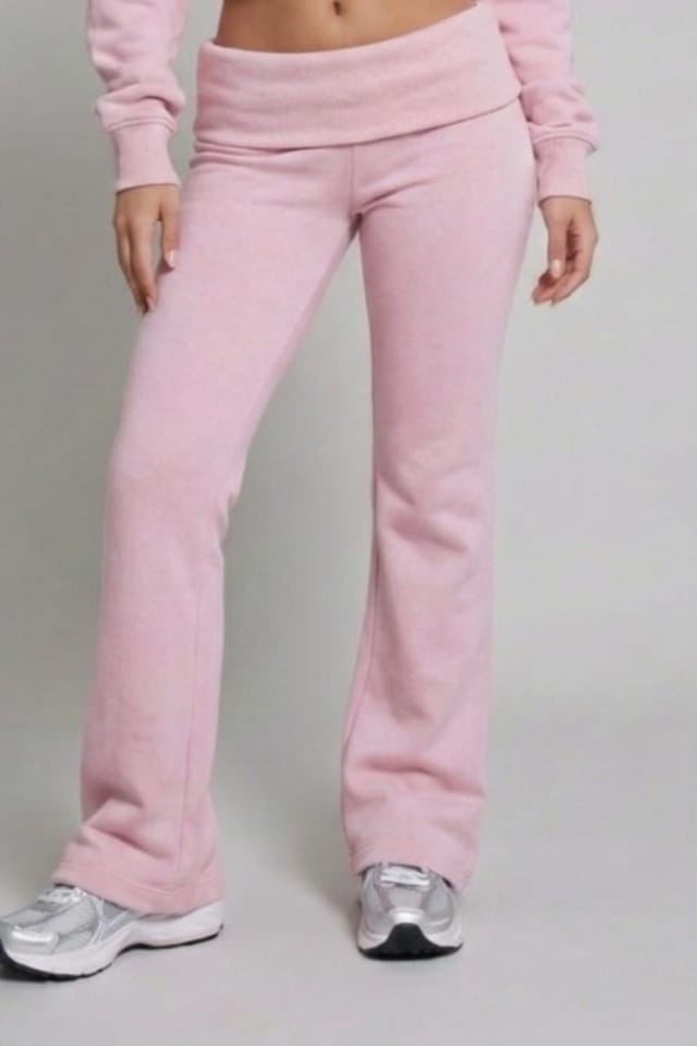 STYLEWISE STYLEWISE Women's Hooded Top & Fold Over Waist Trouser Fleece Co-ord Set in Pink - 3