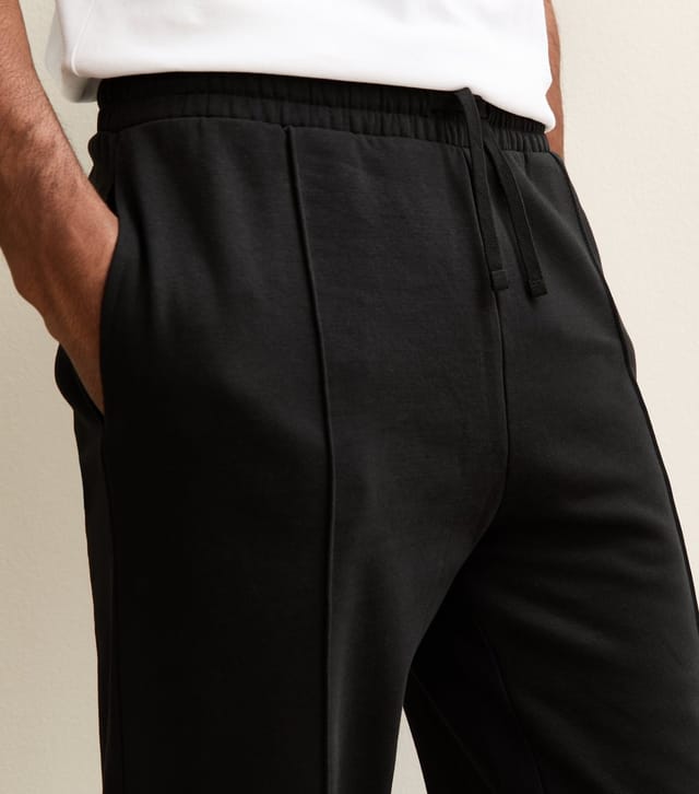 New Look Men's Black Regular Pintuck Jersey Straight Leg Joggers New Look - 3